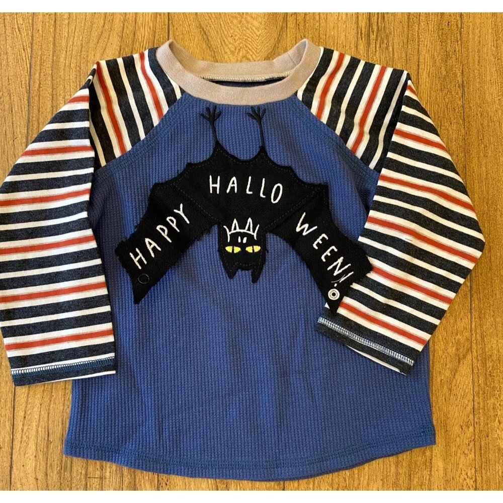Mud Pie 12-18m 2T/3T NWOT Halloween Bat shirt NWT blue black Trick or Treat